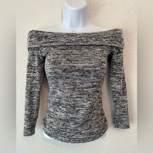 Iz Byer Off the Shoulder Semi Cropped Bodycon Sweater